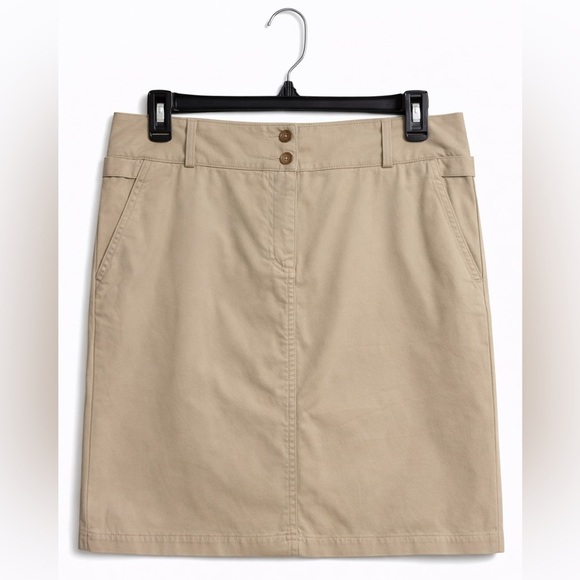 Lands' End Dresses & Skirts - Lands’ End Khaki Pencil Skirt Women’s Size 8 Cotton Work Classic